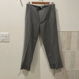 Grey Banana Republic Dress Pants with a Ruffle Hem, Size 6